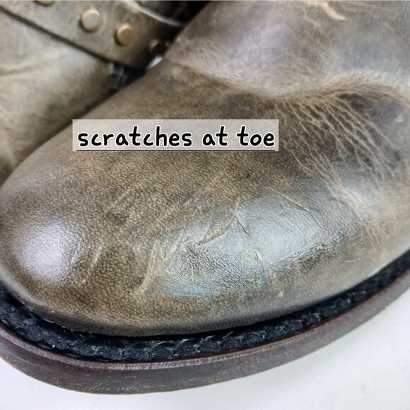 Freebird SZ 9 Cato Leather Buckle Mid-Calf Boots in Stone Distressed - Picture 7 of 11